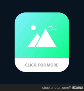 Egypt, Giza, Landmark, Pyramid, Sun Mobile App Button. Android and IOS Glyph Version