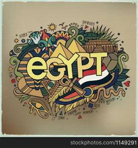 Egypt hand lettering and doodles elements background. Vector illustration. Egypt hand lettering and doodles elements background.