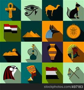 Egypt icons in flat style for web and mobile devices. Egypt icons flat