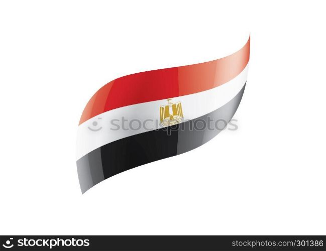 Egypt national flag, vector illustration on a white background. Egypt flag, vector illustration on a white background