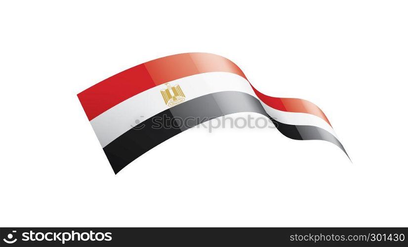 Egypt national flag, vector illustration on a white background. Egypt flag, vector illustration on a white background