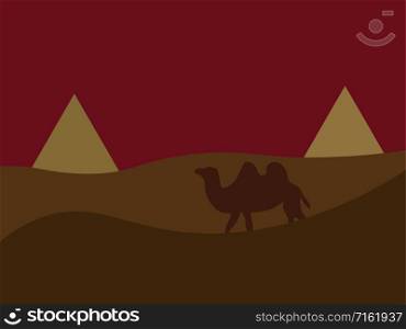 Egypt picture, illustration, vector on white background.