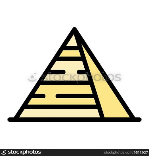 Egypt pyramid icon outline vector. Ancient cairo. Giza sand color flat. Egypt pyramid icon vector flat