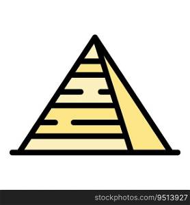 Egypt pyramid icon outline vector. Ancient cairo. Giza sand color flat. Egypt pyramid icon vector flat