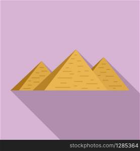 Egypt pyramids icon. Flat illustration of Egypt pyramids vector icon for web design. Egypt pyramids icon, flat style