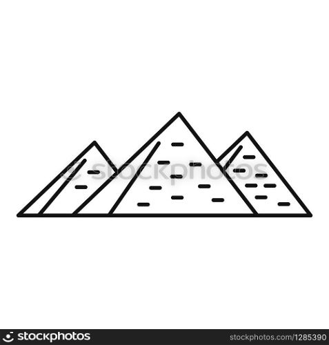 Egypt pyramids icon. Outline egypt pyramids vector icon for web design isolated on white background. Egypt pyramids icon, outline style