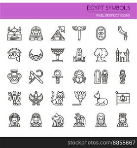 Egypt Symbols , Thin Line and Pixel Perfect Icons