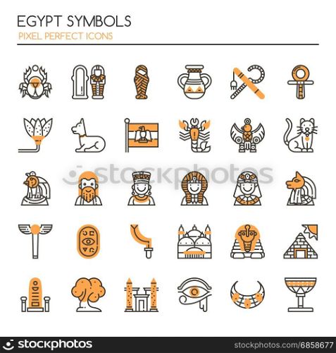 Egypt Symbols , Thin Line and Pixel Perfect Icons