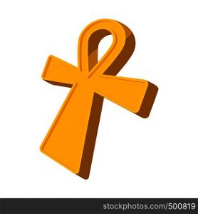 Egyptian Ankh icon in cartoon style on a white background. Egyptian Ankh icon, cartoon style