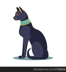Egyptian black cat. vector illustration