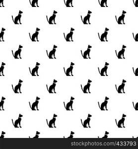 Egyptian cat pattern seamless in simple style vector illustration. Egyptian cat pattern vector