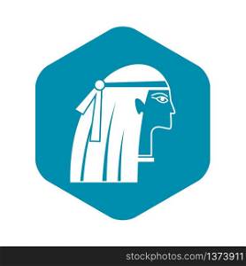 Egyptian girl icon. Simple illustration of egyptian girl vector icon for web. Egyptian girl icon, simple style