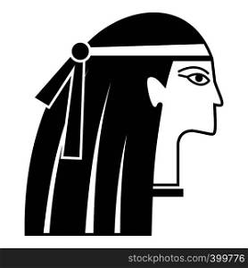 Egyptian girl icon. Simple illustration of egyptian girl vector icon for web. Egyptian girl icon, simple style