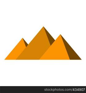 Egyptian Giza pyramids icon flat isolated on white background vector illustration. Egyptian Giza pyramids icon isolated