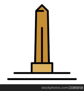 Egyptian obelisk icon. Outline egyptian obelisk vector icon color flat isolated. Egyptian obelisk icon color outline vector