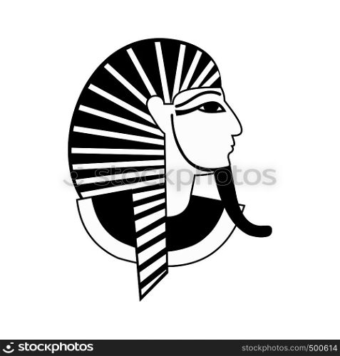 Egyptian pharaoh icon in simple style isolated on white background. Egyptian pharaoh icon, simple style