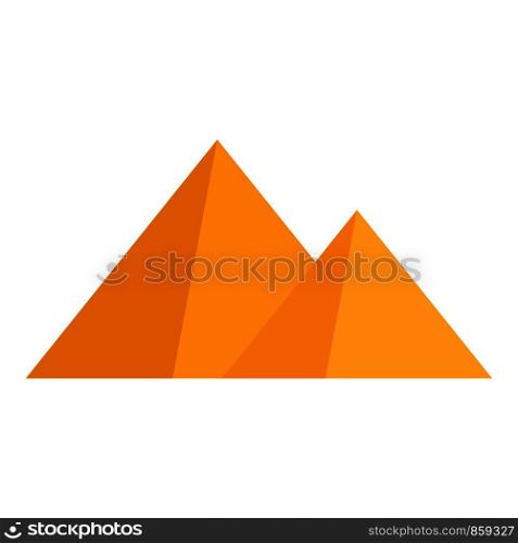 Egyptian pyramid icon. Flat illustration of egyptian pyramid vector icon for web design. Egyptian pyramid icon, flat style