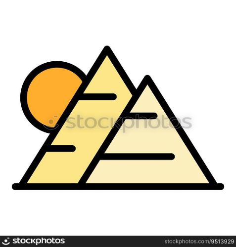 Egyptian pyramid icon outline vector. Ancient egypt. Cairo sand color flat. Egyptian pyramid icon vector flat