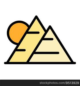 Egyptian pyramid icon outline vector. Ancient egypt. Cairo sand color flat. Egyptian pyramid icon vector flat