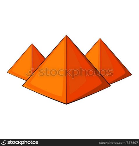 Egyptian pyramids icon. Cartoon illustration of pyramids vector icon for web design. Egyptian pyramids icon, cartoon style