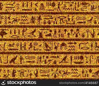 Egyptian seamless hieroglyphs pattern. For easy making seamless pattern just drag all group into swatches bar, and use it for filling any contours.