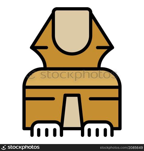 Egyptian sphinx in front icon. Outline egyptian sphinx in front vector icon color flat isolated. Egyptian sphinx in front icon color outline vector
