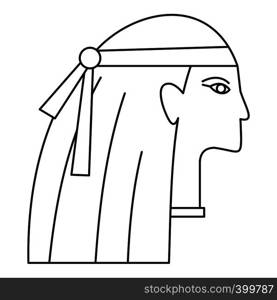 Egyptian style woman icon. Outline illustration of egyptian style woman vector icon for web. Egyptian style woman icon, outline style