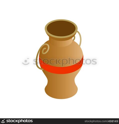 Egyptian vase icon in isometric 3d style on a white background. Egyptian vase icon, isometric 3d style