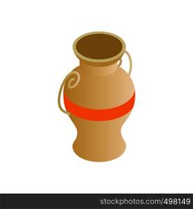 Egyptian vase icon in isometric 3d style on a white background. Egyptian vase icon, isometric 3d style