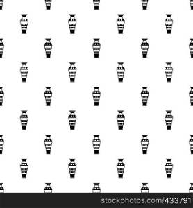 Egyptian vase pattern seamless in simple style vector illustration. Egyptian vase pattern vector