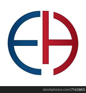 EH alphabet company letter vector logo design.