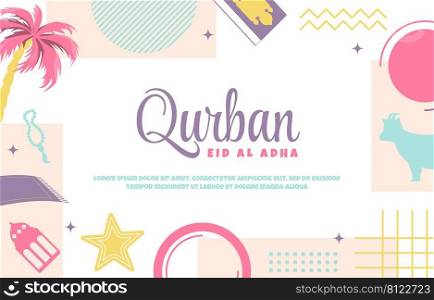 Eid Adha Mubarak Islamic Sacrifice Event Memphis Card Background