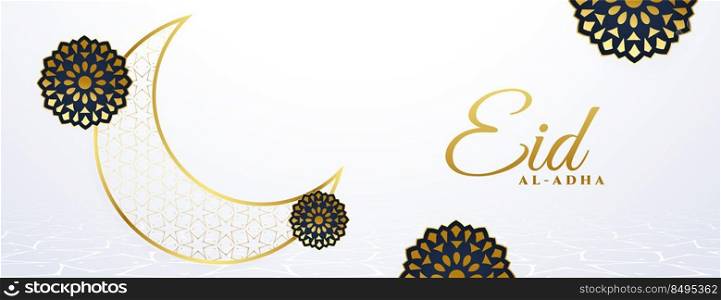 eid al adha bakrid banner in white and golden color