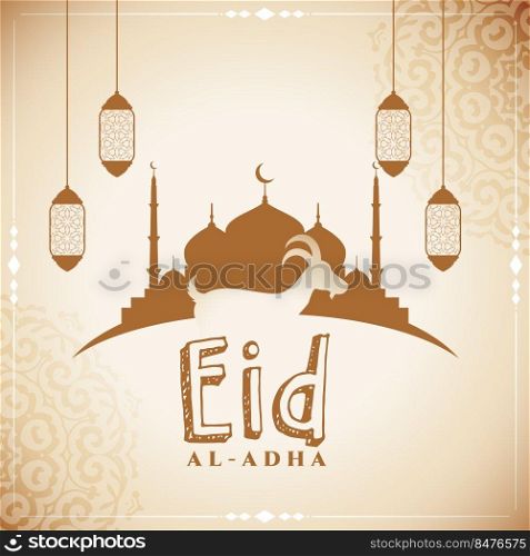 eid al adha festival wishes card design