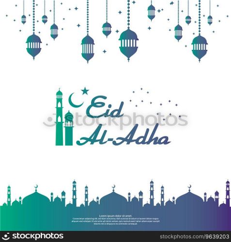 Eid al adha mubarak islamic greeting card design Vector Image