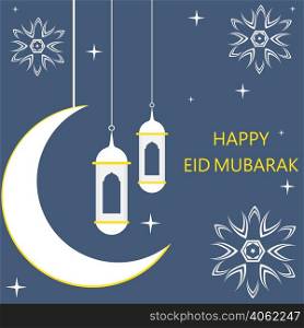 Eid mubarak background vector design