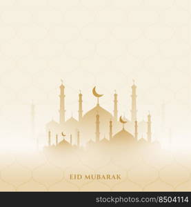 eid mubarak background with mosque design