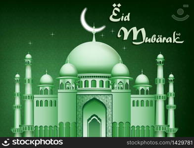 Eid Mubarak background with mosque. vector