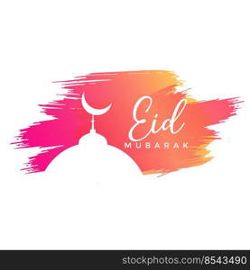 eid mubarak design with watercolor strokes vector. eid mubarak design with watercolor strokes