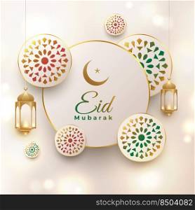 eid mubarak elegant decorative greeting design