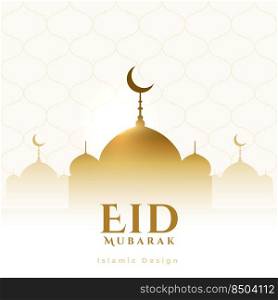 eid mubarak festival golden greeting design