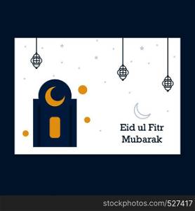 Eid Mubarak greeting Card Illustration
