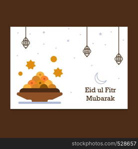 Eid Mubarak greeting Card Illustration