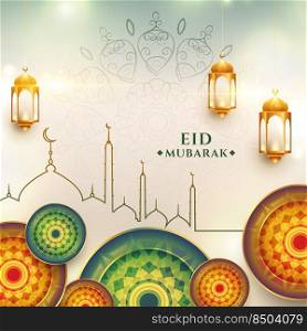 eid mubarak greeting design realistic background