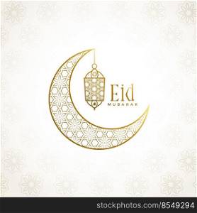 eid mubarak moon and lamp decoration background
