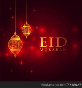 eid mubarak shiny festival wishes card design