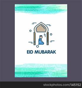 Eid Mubarak Vector Background. Greeting Card calligraphy of happy eid mubarak, Beautiful Muslim Event Background Design. For web design and application interface, also useful for infographics. Vector illustration.