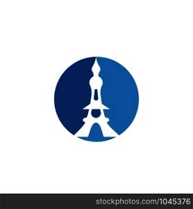 eifel tower logo vector template