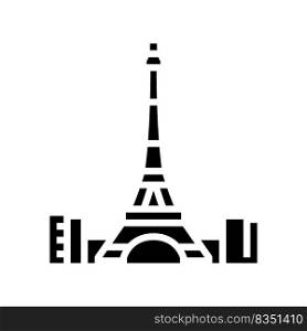 eiffel tower glyph icon vector. eiffel tower sign. isolated symbol illustration. eiffel tower glyph icon vector illustration