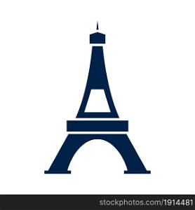 Eiffel tower icon logo template isolated on white background.